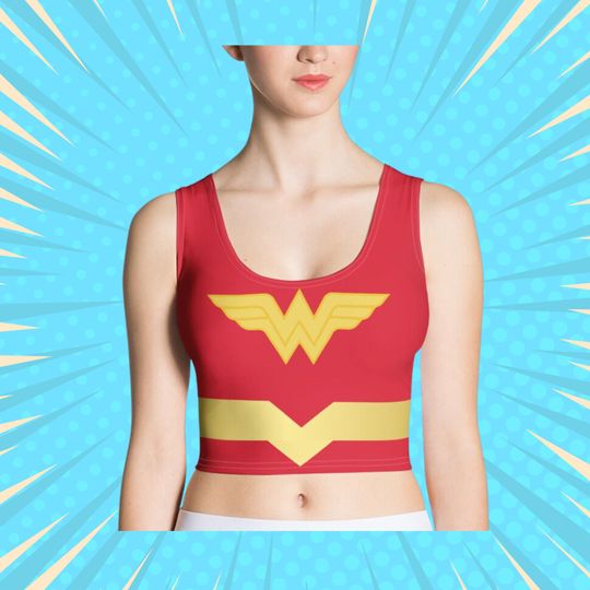 Discover Wonder Woman Cosplay Crop Top costume shirt Disney DC Comic Character