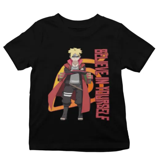 Boruto Narutoo Uzumaki & Kakashi Anime Ninja Kids Organic T-Shirt