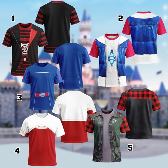Discover Disney Zombies 4 Cosplay 3D T-Shirt, Zed Addison Victor Nova Costume Shirt