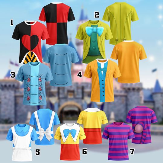 Discover Queen Heart Alice Cheshire Tweedle Costume T-Shirt