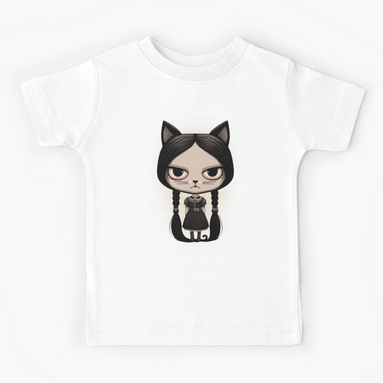 Wednesday Addams as Cat 5 Kids T-Shirt
