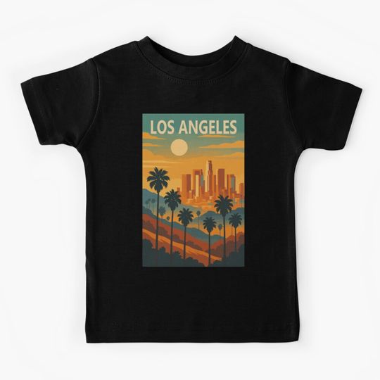 Discover Los Angeles Vintage Travel Poster Kids T-Shirt