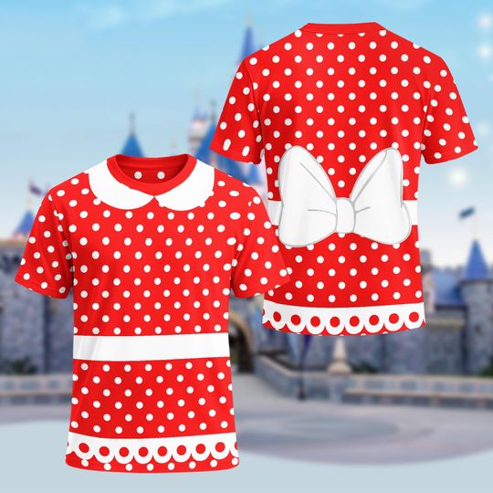 Discover Minnie 3D Costume Cosplay T-Shirt, Minnie Halloween Shirt, Mickey Minnie All Over Printed Trip Shirt, Funny Minnie Mouse Birthday Girl Gift