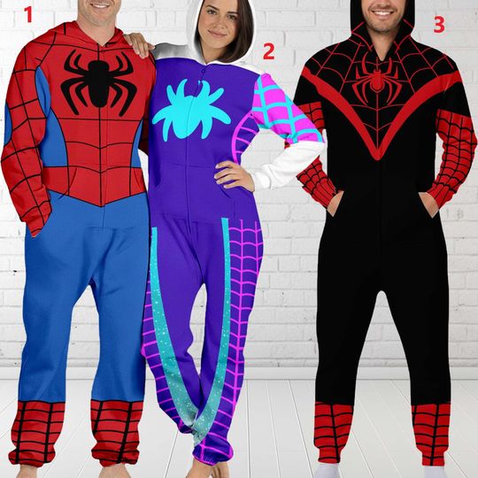 Spidey And Amazing Friends Halloween Costume Jumpsuit, Gwen Stacy Spidey Spin Superhero Cosplay Pajamas, Disney Birthday Party Hoodie Gift
