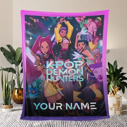 Custom Huntrix Kpop Demon Hunter Plush Blanket