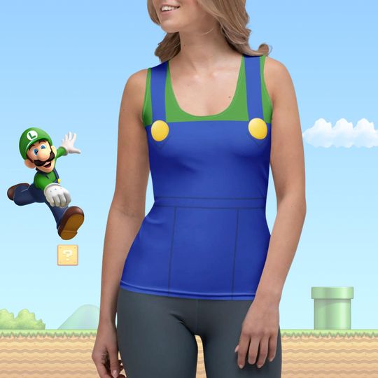 Discover Luigi tank top shirt womens activewear running yoga plumber cosplay costume