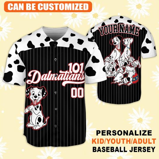 Discover Custom Disney 101 Dalmatians Baseball Jersey, Personalized Kid Youth Adult Disney Jersey, Disney Dogs Baseball Family Matching, Family Trip