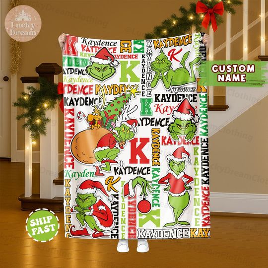 Discover Personalized Christmas Baby Blanket, Custom Name Blanket, Gift For Boys And Girls Blanket, Baby Blanket Disney Home Decor, Funny Xmas Gift