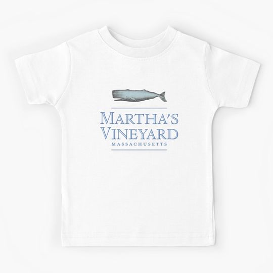 Martha's Vineyard Massachusetts Vintage Whale Design Kids T-Shirt