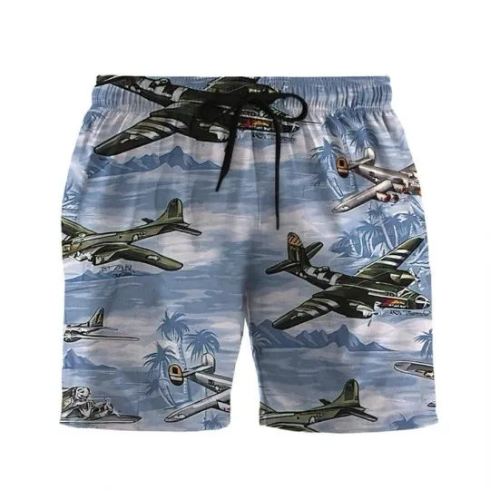 3D Aircrafts Custom Men Shorts