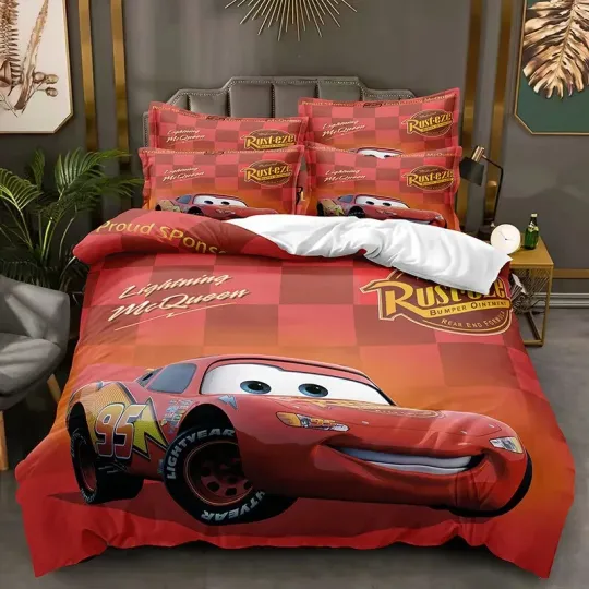 Discover Lightning McQueen cartoon anime Bedding set duvet cover bed comforter pillowcase