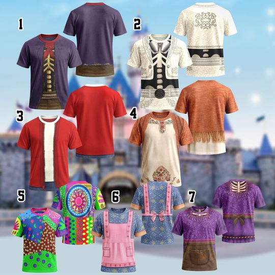 Discover Disney Coco Halloween Cosplay Costume T-Shirt, Ernesto de la Cruz Hector Miguel Halloween Group Team Family Matching Shirt, Disney Costume