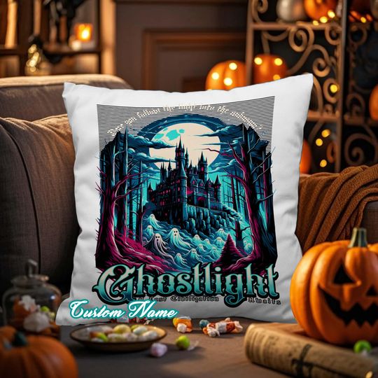 Discover Personalized Halloween Throw Pillow Cover, Ghostlight, Custom Pillowcases for Sofa & Bedroom, Halloween Pillow Gift, Home Decor.