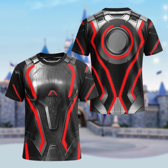 Discover Disney Tron:Athena Halloween Costume 3D T-shirt, Tron Cosplay Costume, Disneyland Trip Tron Athena Halloween Tee, Family Group Matching