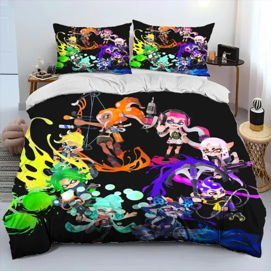 Discover Splatoon Game Gamer Bed Duvet Cover Bed Set Quilt Cover Pillowcase Bedding Set