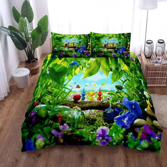 Pikmin 3 Bugs Duvet Cover Set King Queen Double Full Twin Single Bed Linen