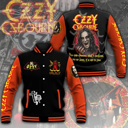 Black Sabbath x Ozy Osbourne Varsity Baseball Jacket for Fans