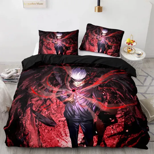 Discover Jujutsu Satoru Gojo Bedding Set Duvet Cover and Pillowcases Home Textile