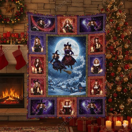 Hocus Pocus Halloween Quilt Blanket, Witch Movie Blanket, Spooky Halloween Bedding, Fall Blanket, Hocus Pocus Home Decor Blanket