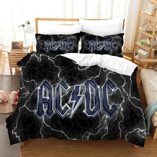 Discover 3D AC DC Rock Band Quilt Cover Set Bedding Sets Pillowcases