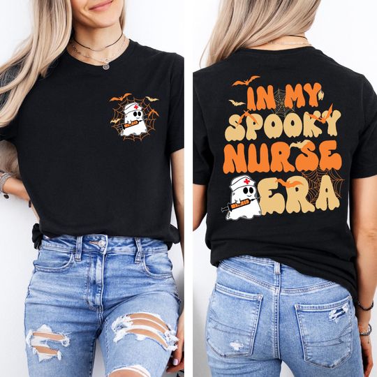 Discover Custom Halloween Nurse Shirt, In My Spooky Nurse Era Shirt, Ghost Nurse Shirt, Spooky Nurse Shirt, Boo Nurse shirt, Halloween Nurse Tee