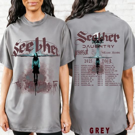 Seether Tour Shirt 2025, The Surface So Far Album Tee, Ivory Rock Concert T-Shirt