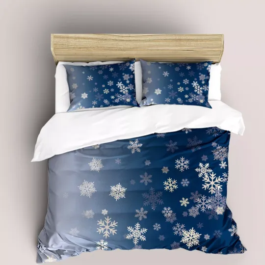Discover 3D Christmas Snow Pattern Quilt Cover Set Duvet Cover Bedding Pillowcases