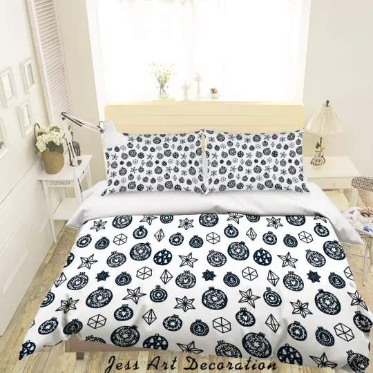 Discover 3D Christmas Gift Geometric Pattern Quilt Cover Set Bedding Sets Pillowcases 64