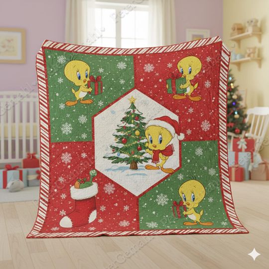 Discover Tweety Bird Quilt Blanket, Cute Looney Tunes Throw, Cartoon Bedding, Kids Room Decor, Cozy Cartoon Blanket, Looney Tunes Gift