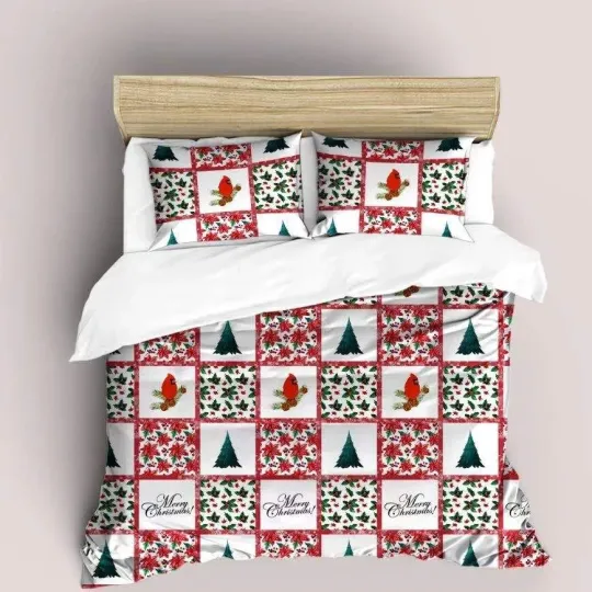 Discover 3D Christmas Pattern Quilt Cover Set Bedding Sets Pillowcases