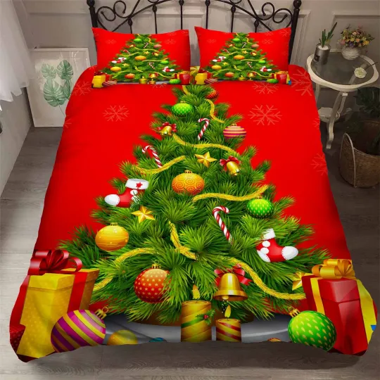 3D Christmas Tree Quilt Cover Set Bedding Sets Pillowcases