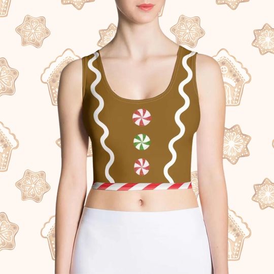 Discover Gingerbread Christmas 3D Crop Tank Top for Womens