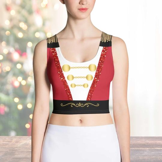 Nutcracker Christmas 3D Crop Tank Top for Womens