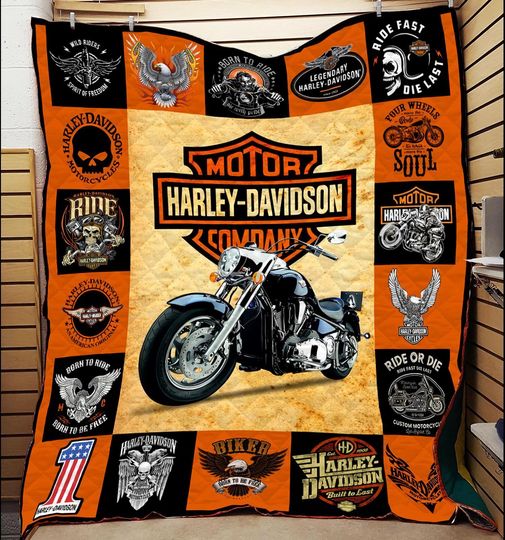 Haarleyy Davidson Motor All Season Plus Quilt Blanket, Lover Haarleyy Davidson Blanket, Halloween Blanket, Christmas Blanket