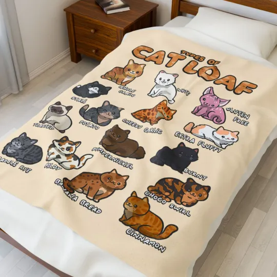 Discover Cat Loaf Plush Blanket - Kawaii Cute Kitten Halloween Gift