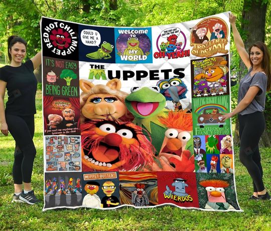 The Muppets Band Quilt Blanket, Lover The Muppets Blanket, Muppets Bedding Blanket, Halloween Blanket, Christmas Blanket