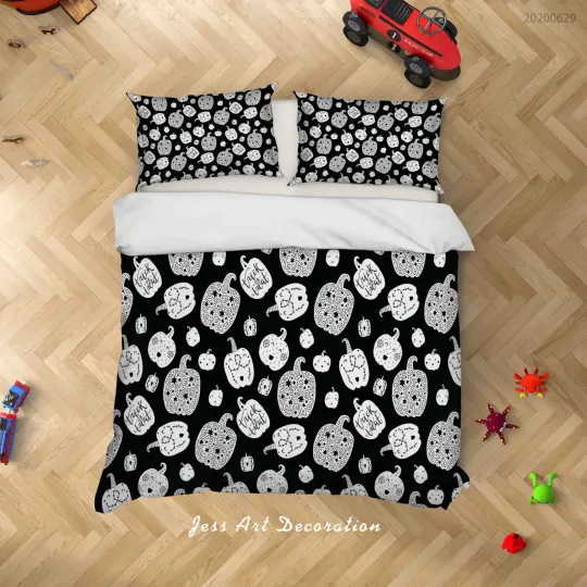 Discover 3D Halloween Pattern Kids Quilt Cover Set Duvet Cover Bedding Pillowcases