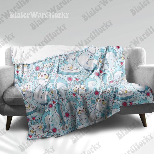 Discover Pachirisu Kawaii Fleece Blanket: Cute Anime Blanket Electric Squirrel Blanket Anime Blanket Throw Gifts