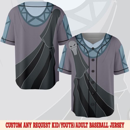 Disney Hades 3D Baseball Jersey Hercules Villain Cosplay Costume Halloween Outfit Tee