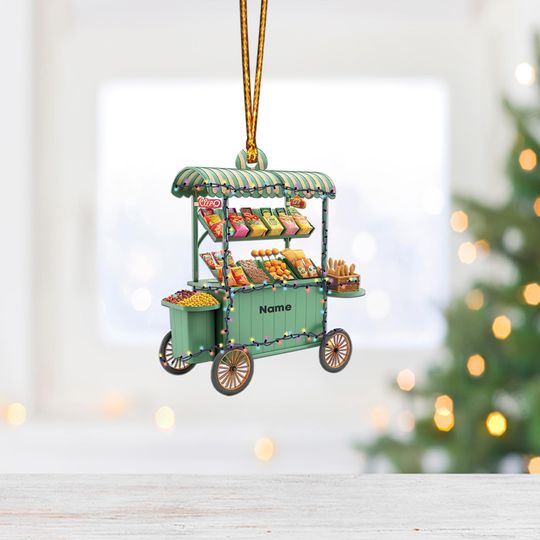 Kiosk Cart Christmas Ornament, Christmas Tree Decor, Loved Kiosk Cart Ornament, Hanging Ornament Gift