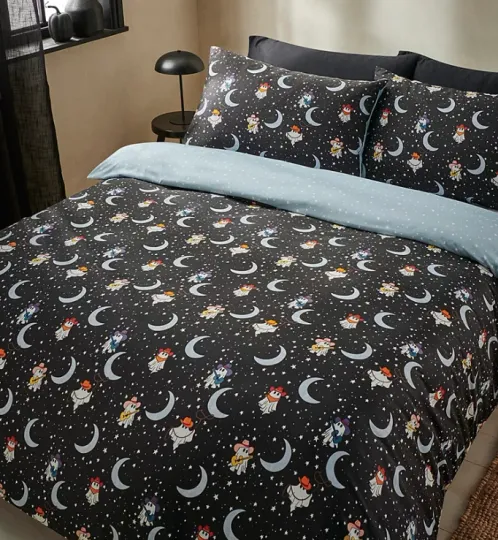 Discover Halloween Cowghouls Super King Duvet Set Bedding Reversible Black Brand New