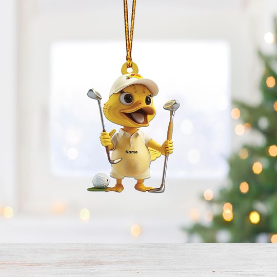 Discover Duck Playing Golf Christmas Light Ornament, Christmas Tree Decor, Loved Playing Golf Ornament, Hanging Ornament Gift TD-1119-XVEU