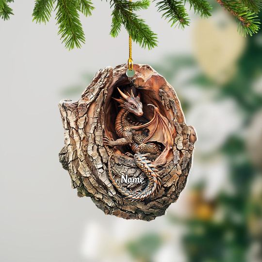 Discover Dragon 2D Flat Ornament, Dragon Rearview Mirror Car Accessories, Dragon Christmas Ornament, Gift for Dragon Lover TD-1028-ERLX