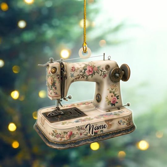 Discover Personalized Sewing Machine Ornament, Sewing Christmas Ornament, Sewing Lovers Ornament Gift, Sewing Store Ornament Xmas Decor ID-1118-LQNY