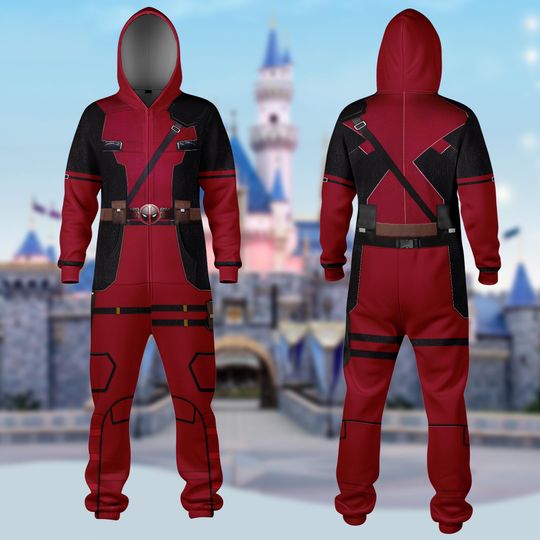 Disney Deadpool 3D Costume Jumpsuit, Anti Hero Deadpool Cosplay Costume Suit, Halloween 3D Cosplay Outfit, Disney Group Matching Group Shirt