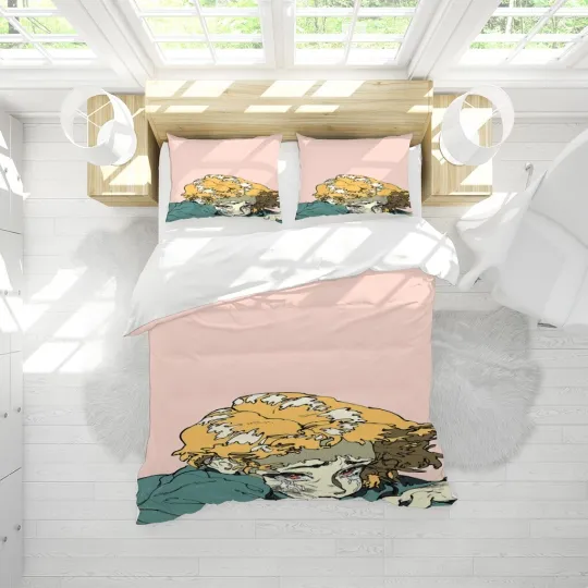 Discover 3D Cartoon Character Pink Quilt Cover Set Duvet Cover Bedding Pillowcases