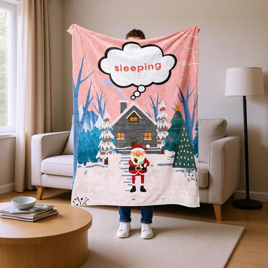 Discover Christmas Eve Santa Blanket, Holiday Throw for Sofa or Bedroom