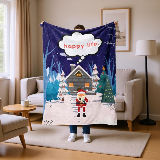 Discover Merry Christmas Blanket, Festive Santa Throw for Holiday Decor