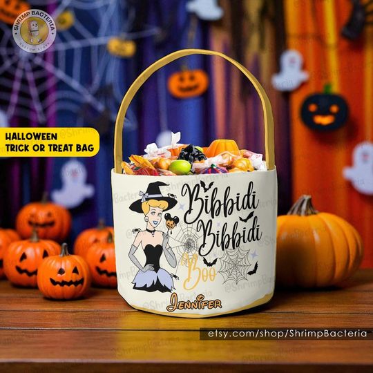Discover Disney Princess Halloween Trick or Treat Basket, Disneyworld Trick or Treat Bag, Rapunzel Ariel Snow White Jasmine Aurora Disney Girl Trip