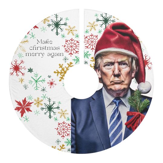Discover Donald Trump Christmas Tree Skirt: Patriotic Holiday Decor